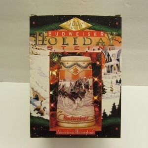 Vintage1996‎ Budweiser Holiday Stein American Homestead